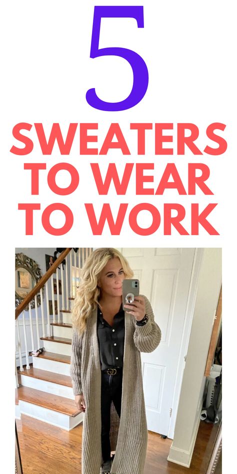 5 Sweaters to Wear to Work - Looking for sweater options for work? Here are 5 sweater options for you to wear to work. Work from home style. Oversized Sweater Work Outfit, Sweater Work Outfit, Sweaters For Work, Work Sweater Outfit, Sweater Outfits For Work, Work From Home Style, Long Brown Sweater, Big Knit Sweaters, Pink Sweater Outfit