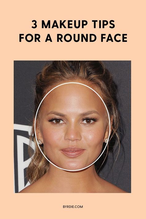 How to make your round face look slimmer with makeup. #face #facebeauty #facemakeup #makeup #womensbeauty Round Face Makeup Tips, Contour For Round Face, Makeup Tips For Brown Eyes, Circle Face, Round Face Makeup, Eyeliner Designs, Slimmer Face, Face Art Makeup, How To Apply Blush