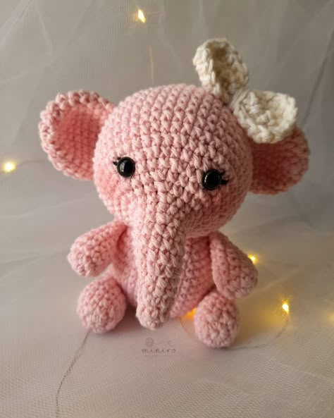 Crochet Elephant Stuffed Animal, Crochet Animals Elephant, Crochet Stuffed Elephant Free Patterns, Crochet Plushies Elephant, Mini Elephant Crochet Pattern Free, Cute Crochet Stuffed Animals Free Pattern, Crochet Elephant Plushie Pattern Free, Easy Crochet Elephant, Amurigumi Crochet