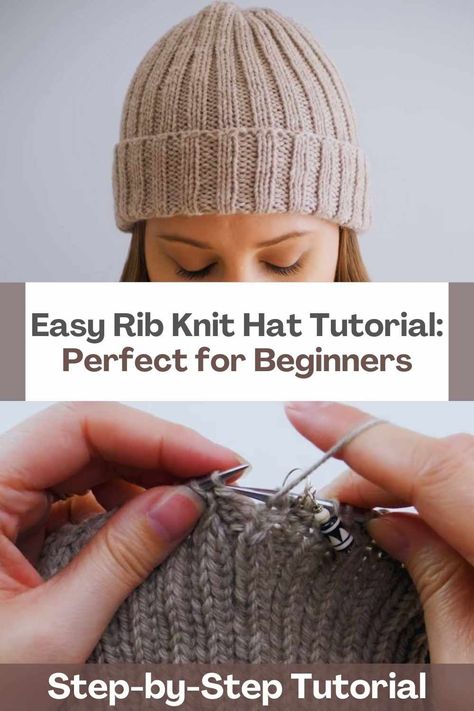 Knitting is a wonderful craft that allows us to create not only warm and cozy items but also personalized accessories that reflect our style. If you're new to knitting and eager to embark on a beginner-friendly project, you're in for a treat! In this tutorial, we'll guide you through the process of knitting an easy rib-knit hat that's not only versatile but also perfect for chilly days. With its stretchy design and endless customization possibilities, this hat is bound to become a staple in... Free Easy Knit Hats For Beginners, Beginner Knitted Hat, Easy Toque Knitting Pattern, Ribbed Knitted Hat Patterns Free, Rib Knit Hat Free Pattern, Knit Hat Pattern Free Circular Needles, Simple Beanie Knitting Pattern, Knitted Hat Patterns Free Women Easy, Easy Knit Hat Pattern Free Straight Needles