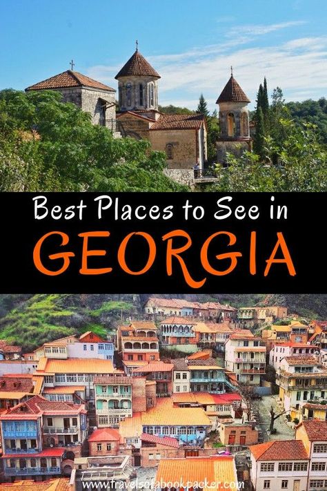 Explore Georgia, Caucasus. A guide to the best places to visit in Georgia so you can plan the perfect Georgia travel itinerary. #georgia #caucasus #travelitinerary #travelgeorgia #visitgerorgia #placestoseeingeorgia #bestplacesgeorgia Georgia Itinerary, Country Georgia, Places To Visit In Georgia, Georgia Caucasus, Places To Visit In Thailand, Georgia Travel Guide, Visit Georgia, Georgia Country, Eastern Europe Travel