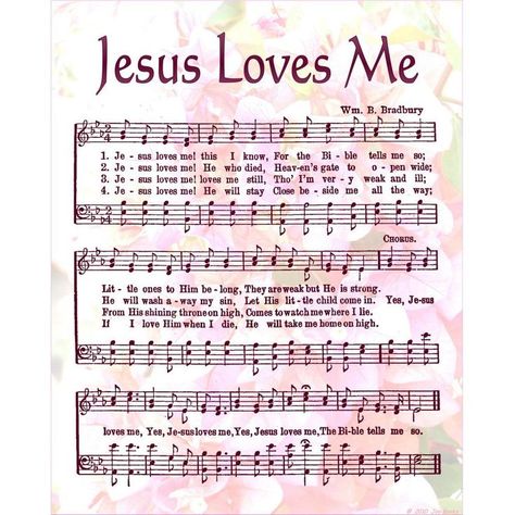 Jesus Loves Me --- this I know! Jesus Loves Me This I Know, Hymn Sheet Music, Hymn Music, Church Songs, Hymns Lyrics, Bible Songs, Spiritual Songs, Fav Song, Gospel Songs