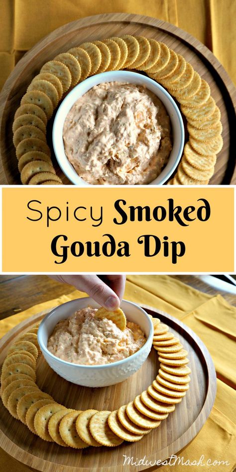 Spicy Smoked Gouda Dip Gouda Dip Recipe, Gouda Dip, Best Dips, Smoked Gouda Cheese, Smoked Gouda, Party Dips, Smoked Food Recipes, Yummy Dips, Dip Recipe