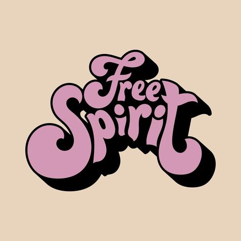 Flash Art, Word Typography, Free Spirit Aesthetic, Word Stickers, Best Free Fonts, Graphic Tshirt Design, Retro Font, Unique Words, Beige Background