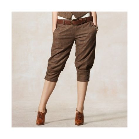 Tweed Knickerbocker Pant found on Polyvore featuring polyvore, women's fashion, clothing, pants, capris, women, slim-fit trousers, cuffed pants, tweed trousers and slim pants Knickers Pants, 1920s Fashion Women, Tweed Trousers, Women Fashion Accessories, Pants Women Fashion, Steampunk Costume, Cuffed Pants, 1920s Fashion, Slim Fit Trousers