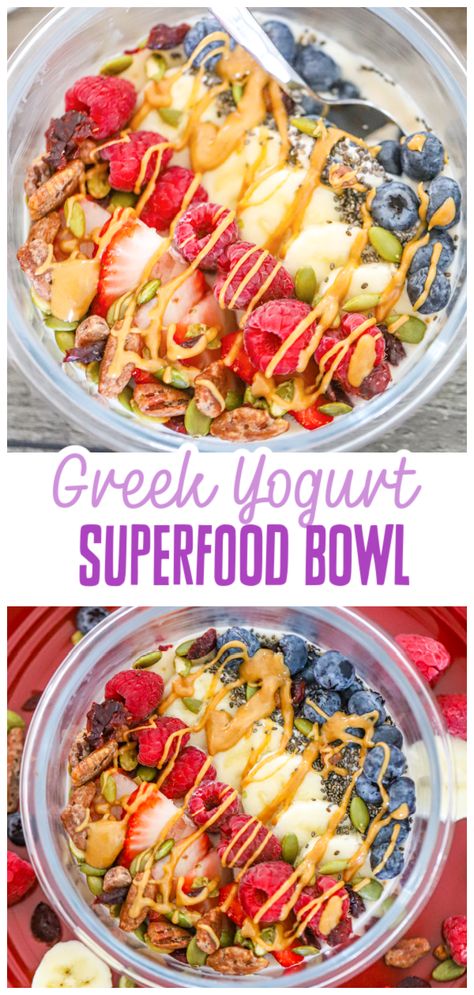Our Vegan Greek Yogurt Superfood Bowl recipe is loaded with lots of nutritious plant-based  and tasty toppings that will really get you energized for the start of your day!  What’s fun is you can customize these amazing bowls from day-to-day for a healthy lifestyle, that is not the same old boring breakfast! Buddha Bowl Breakfast, Mexican Bowl Recipe, Superfood Bowl Recipes, Yogurt Breakfast Bowl, Vegan Greek Yogurt, Vegan Zucchini Bread, Superfood Bowl, Greek Yogurt Breakfast, Yogurt Toppings