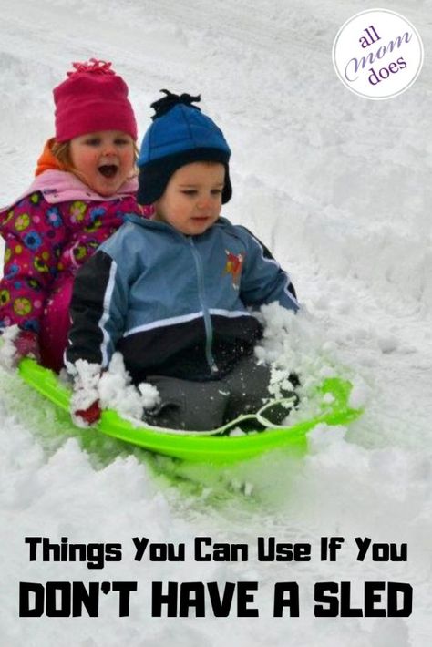 7 Household Alternatives to Sleds | AllMomDoes Diy Sled, Toddler Sled, Sand Sled, Sleds For Kids, Winter Sleds, Snow Sleds, Sled Ride, Sledding Hill, Amazon Delivery