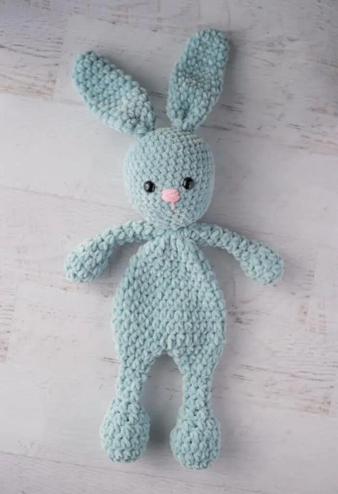 Darling crochet snuggler bunny is so cute! Part lovey, part amigurumi and all fun! #Crochetsnuggler #crochetcuddler #crochet365knittoo Free Bunny Lovey Crochet Pattern, Amigurumi Snuggle Pattern, Crochet Floppy Animals Free Patterns, Easy Amigurumi Free Pattern Simple, Crochet Bunny Snuggler Free Pattern, No Sew Bunny Crochet, Free Crochet Pattern Lovey, Bunny Snuggler Crochet Pattern, Crochet Bunny Lovey Free Pattern