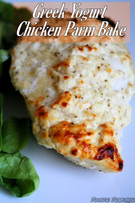 Chicken Parm Bake, Greek Yogurt Ideas, Greek Yogurt Chicken Recipes, Yogurt Ideas, Parm Chicken, Baked Chicken Parm, Chicken Recipes For Dinner, Greek Yogurt Chicken, Yogurt Chicken