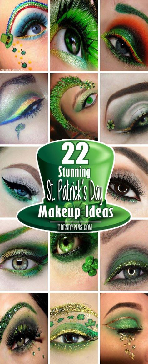 22 Stunning St. Patrick's Day Makeup Ideas - Trendy Pins St Pats Makeup, St Paddy's Day Makeup, St Patricks Eye Makeup Ideas, St Pattys Day Make Up, St Patricks Makeup Ideas, St Pattys Makeup Ideas, St Patrick’s Day Make Up, St Patricks Day Eye Makeup Ideas, St Patricks Day Hairstyles For Women