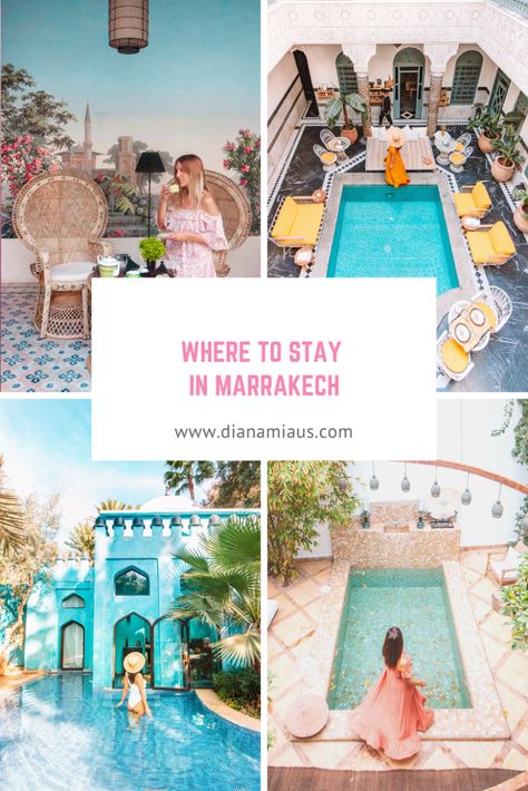 Where to stay in Marrakech Best Riads In Marrakech, Riads In Marrakech, Marrakech Riad, Morocco Trip, Africa Itinerary, Morocco Desert, Morocco Itinerary, Relaxing Pool, Amazing Hotels