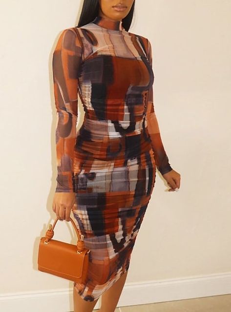 Hip Hop Dress, Colorful Midi Dress, Mid Calf Dresses, Pencil Skirt Dress, Maxi Robes, Plus Size Kleidung, Long Sleeve Turtleneck, Hip Dress, Knee Dress