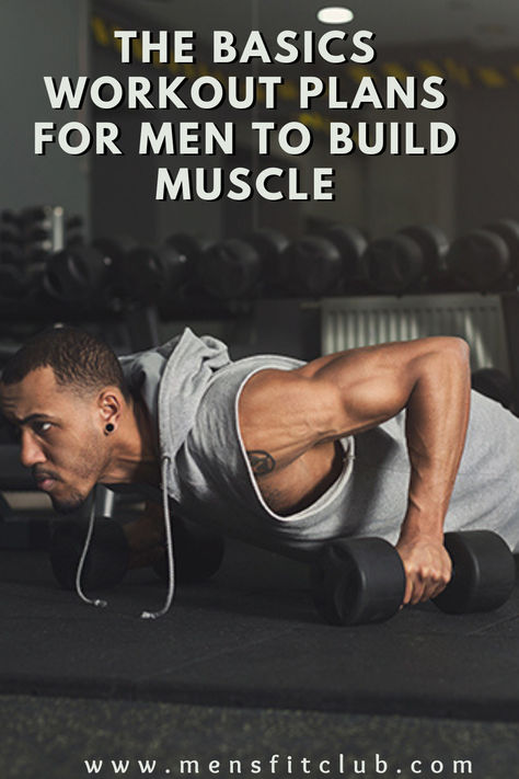 Illustration of a workout plan for men focused on building muscle, featuring compound exercises like bench presses, squats, deadlifts, and barbell rows. The plan highlights a structured approach with recommended sets, reps, and progression tips for increasing strength and muscle mass. The graphic emphasizes consistency, proper form, and recovery for optimal gains. Ideal for men looking to follow a targeted program to build lean muscle and improve overall strength. Meal Plan For Men Build Muscle, Gym Workouts Men Muscle Building, Men’s Workout Plan, 3 Day Workout Plan Men, Work Out Routines For Men, Home Exercise For Men, Workout For Men, Workout Plans For The Gym, Workout Plans For Men