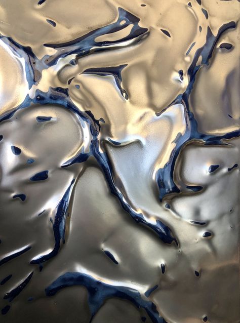 Luxe Surface Design Studio/ liquid metal art/ unique Metal Textures/Resin Art/Design Surface Futuristic Moodboard Inspiration, Liquid Metal Art, Liquid Metal Aesthetic, Liquid Aesthetic, Liquid Metal Texture, Metal Surface Texture, Metallic Aesthetic, Cool Textures, Resin Texture