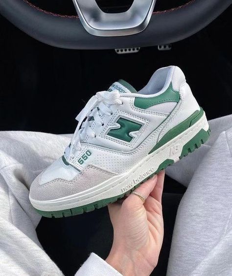 Unleash your style with the New Balance 550 in Green! 🍃✨ Inspired by vintage basketball sneakers, these kicks blend classic design with modern comfort. Featuring a premium leather upper and a cushioned midsole, the 550 offers durability and all-day wearability. 📸 Elevate your sneaker game with this timeless green hue, now available at SneaksPeek! #NewBalance #NB550 #GreenEdition #VintageVibes #SneakerStyle #Fashion #Streetwear #SneakerHeads #SneaksPeek #sneakersnepal Shoes New Balance 550, New Balance 550 Green, New Balance 550 White Green, Green 550, 550 New Balance, Nb 550, N Shoes, Nb Sneakers, New Balance 550 White