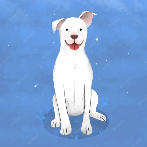 Free Vector | Hand drawn pitbull illustration Pitbull Illustration, Fox Terrier, Vector Hand, Pitbull Terrier, Pitbull, New Books, Graphic Resources, Art Journal, Dinosaur Stuffed Animal