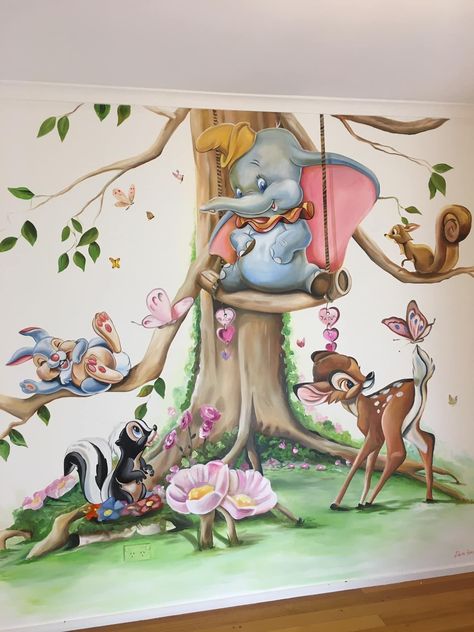 Disney Kids Rooms, Disney Wall Murals, Disney Baby Rooms, Disney Mural, Casa Disney, Disney Bedrooms, Kids Room Murals, Disney Rooms, Disney Nursery