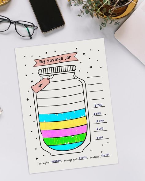 Saving tracker savings jar Hand-drawn Savings Jar | Etsy Saving Money Tracker, Bullet Journal Savings Tracker, Bullet Journal Savings, Bullet Journal Work, Money Tracker, Saving Tracker, Future Log, Creating A Bullet Journal, Bullet Journal Mood Tracker Ideas