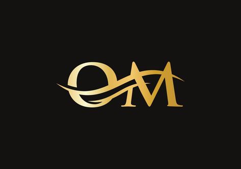 OM logo design. Initial OM letter logo vector. Swoosh letter OM logo design Om Name Logo, Om Logo Design, Om Logo, Hanuman Hd, Hanuman Hd Wallpaper, Interior Logo, Mobile Photo Editing, Furniture Logo, Watercolor Paintings For Beginners