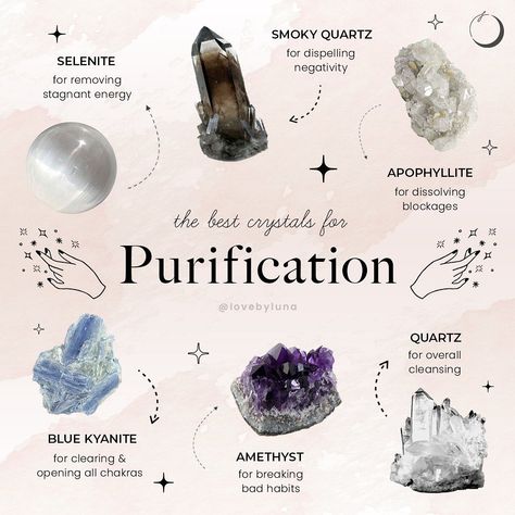 Love By Luna® on Instagram: “Virgo season is a great time for cleansing, purifying, and healing 💧 If you're in need of an energetic refresh or want to leave old habits…” قلادات متدلية, Crystal Healing Chart, Soya Mumu, Virgo Season, Crystal Vibes, Best Crystals, Crystal Guide, Break Bad Habits, Crystals Healing Properties