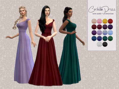 Sims 4 Cc Gowns Maxis Match, Sims 4 Ball Gown Maxis Match, Sims Dresses, Sims 4 Traits, Sims 4 Dresses, Sims 4 Mm, Look Formal, Sims 4 Downloads, Sims4 Clothes