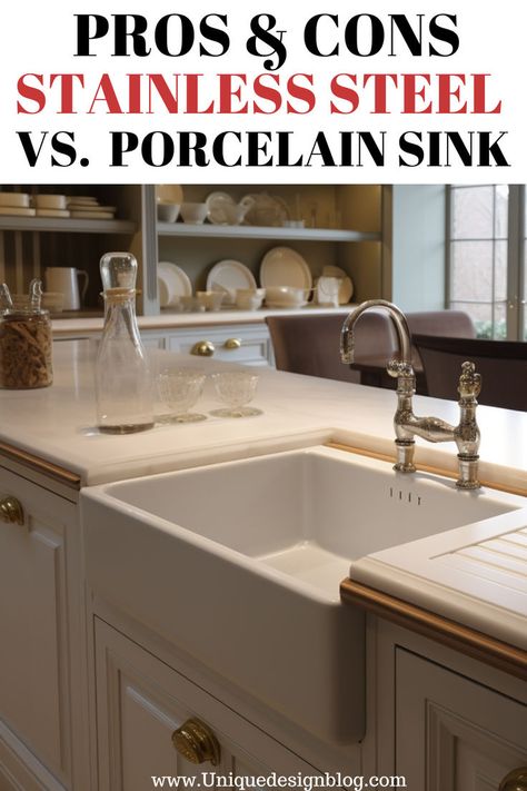 Stuck Picking a Sink? Let's Clear Up the Confusion! Choosing between stainless steel and porcelain can feel tricky. Dive into my straightforward guide and discover the ins and outs of each type. I've covered everything from durability to style to help you make a confident decision.click here. stainless steel sink vs porcelain, porcelain or stainless steel sink, stainless vs porcelain sink,stainless steel sink, stainless steel sink kitchen,kitchen remodel stainless steel sink, kitchen sink optio White Porcelain Kitchen Sink, Porcelain Sink Kitchen, Stainless Steel Sink, Kitchen Remodel Stainless Steel, Porcelain Kitchen Sink, Single Sink Kitchen, Double Kitchen Sink, Stainless Steel Farmhouse Sink, Kitchen Renovation Design