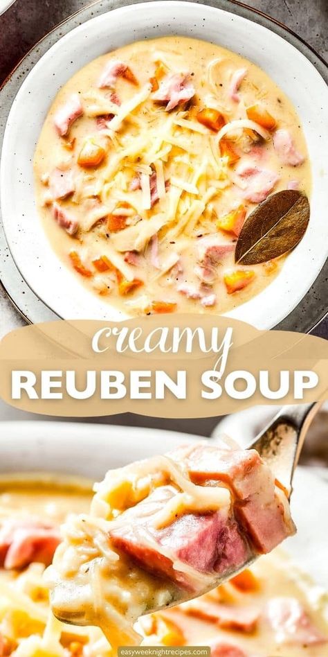 Creamy Reuben Soup 12 Tomatoes, Creamy Rueben Soup, Sauerkraut Dinner Recipes, Sour Cream Soup, Ruben Soup, Rueben Soup, Reuben Soup Recipe, Creamy Reuben Soup, March Meals