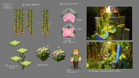 ArtStation - Minecraft Live - Concept art reveal Lush Cave, Minecraft Images, Minecraft Things, Cave Drawings, Minecraft Mobs, Minecraft Wallpaper, Minecraft Stuff, Minecraft Blueprints, Cool Minecraft