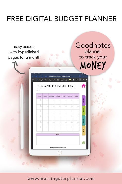 Want to track your money for free? Get this free digital budget planner for effective money management. This Goodnotes planner will allow to take control over your money and managae your bills. #budgetplanner #digitalplanner #goodnotesplanner Free Budget Planner For Ipad, Goodnotes Financial Planner Free, Free Digital Finance Planner, Digital Budget Planner Free Download, Goodnotes Finance Template Free, Free Digital Budget Planner For Ipad, Digital Budget Planner Goodnotes Free, Ipad Budget Template Free, Goodnotes Budget Template Free