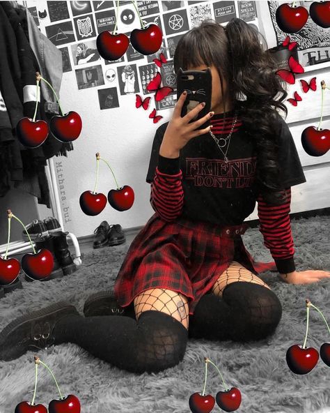 TEAM RED- What's your favorite ?🥀 Scroll down my instagram if you want to know where to buy it😘 and check out my shop @gifutoheaven 💖 Red And Black Outfits, Egirl Fashion, E Girl Outfits, Looks Black, Tyler The Creator, Goth Outfits, Red Outfit, Alternative Outfits, Kawaii Clothes