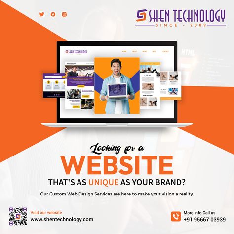 🌟 Looking for a website that's as unique as your brand? Our Custom Web Design Services are here to make your vision a reality. 🌟 At Shen Technology, we understand that your website is the digital face of your brand. That's why we offer tailor-made web design solutions to bring your ideas to life. 💻✨ 🚀 Our Services Include: ✅ Custom Website Design ✅ User-friendly Interface ✅ Mobile Responsiveness ✅ SEO Optimization ✅ E-commerce Integration ✅ Stunning Visuals ✅ Hassle-free Maintenance Let's wo Website Design Creative Ads, Website Development Post, Web Development Creative Ads, Website Development Creative Ads, Healthcare Ads, Digital Face, E Commerce Website Design, Digital Marketing Quotes, Online Digital Marketing