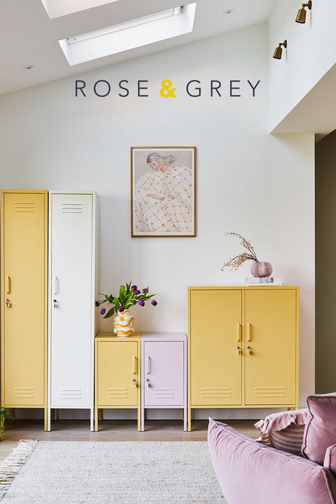 Keep your home tidy with this clever storage solution. Retro metal lockers make a colourful home organisation system that is unique and practical. Add colour to your home with these Mustard Made lockers. Organisation System, Storage For Tools, Mustard Made, Storage Lockers, School Supplies Organization, Entryway Table Decor, Metal Lockers, Home Organisation, Clever Storage Solutions