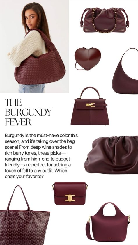 Alpaca-Blend Knit Sweater curated on LTK Bag Fall 2024, Dark Red Bag Outfit, Red Bag Outfit, Autumn Bag, Burgundy Purse, Purse Outfit, Burgundy Bag, Burgundy Outfit, My Style Bags