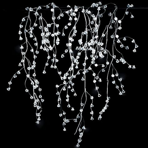 PRICES MAY VARY. [Package Includes]: 2 strings of 4.2 feet crystal diamond garlands, totally 8.4 feet. Each garland is a branch-like craftwork with 18 side pairs. [Crystal Diamond Garland]: The garlands are flexible, bendable and can be twisted in any direction or into any shape. With the fcrystal diamond beads that glow under light, They are excellent festive ornaments for Wedding, Christmas and home decoration . [Fits Multiple Occasions/Settings]: These eye-catching garlands are all purpose de Crystal Mantle Decor, Crystal Anniversary Party Ideas, Christmas Tree Crystal Decorations, Pearl Garland Christmas Tree, Bead Tree Garland, Hanging Ceiling Decor, Crystal Wedding Decorations, Silver Christmas Trees, Silver Wedding Anniversary Party