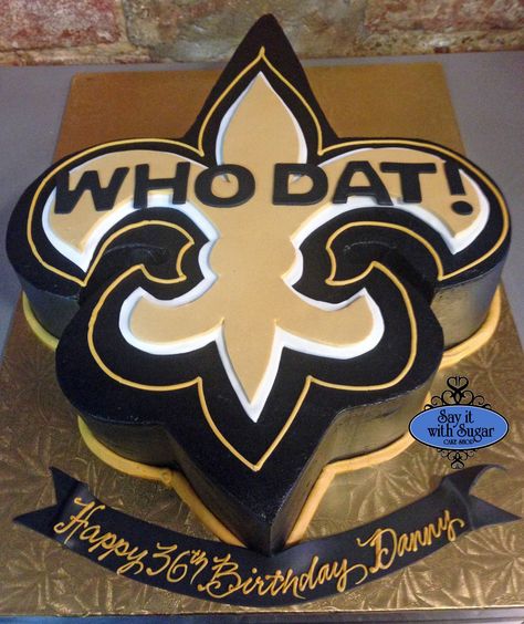 New Orleans Saints Birthday Party Ideas, Saints Birthday Cake, Cake Winter, Saints Logo, New Orleans Saints Logo, 60th Bday, Truck Cake, New Orleans Saints Football, Truck Cakes