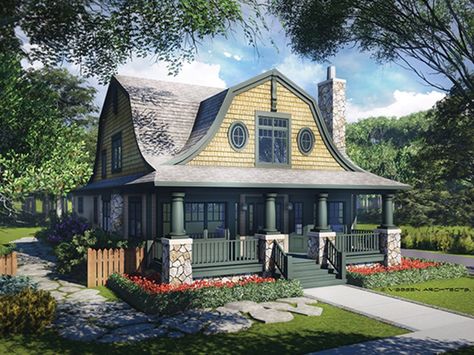 Dutch House Plan with 2685 Square Feet and 4 Bedrooms from Dream Home Source | House Plan Code DHSW75495 Dutch Colonial House Plans, Dutch Colonial House, Victorian Eclectic, Dutch Colonial Homes, Colonial Style House Plans, Victorian House Plans, Bedroom Victorian, Colonial House Plans, Gambrel Roof