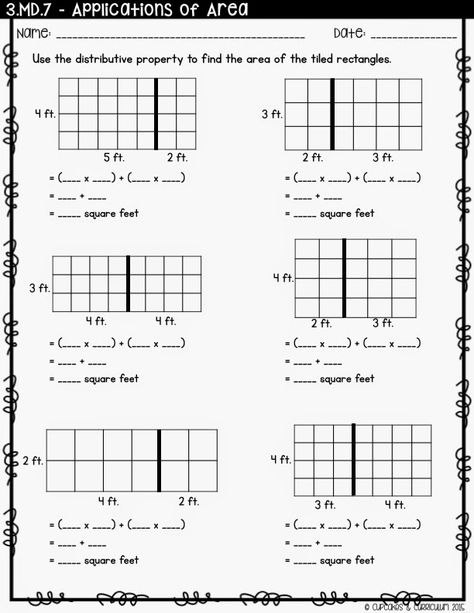 Cupcakes & Curriculum: Teaching Distributive Property Using an Area Model Partial Product Multiplication, Area Model Multiplication, Distributive Property Of Multiplication, Math Properties, Finding Area, Area Worksheets, Area Model, Properties Of Multiplication, Maths Area