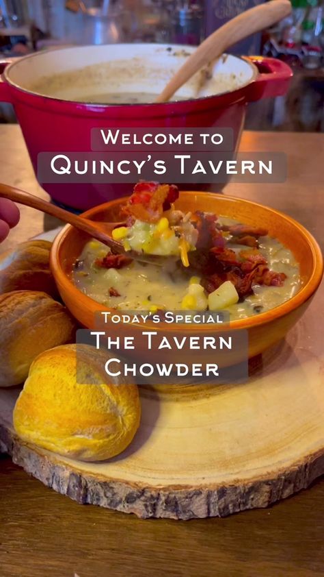 (Full Recipe Below!) Happy Monday, my friends! We're in the midst of s... | Quincy's Tavern | TikTok Dnd Food Recipe, Taverns Recipe, Carrots Chicken, Hobbit Food, Viking Food, Baby Bella Mushrooms, Cottagecore Food, Celery Sticks, Chicken Bouillon