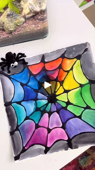 Kinder Halloween Art Projects, Halloween Art Projects For Kids, Andrea Nelson Art, Storytime Crafts, Halloween Art Projects, Google Eyes, Classroom Idea, Spider Crafts, Spider Art