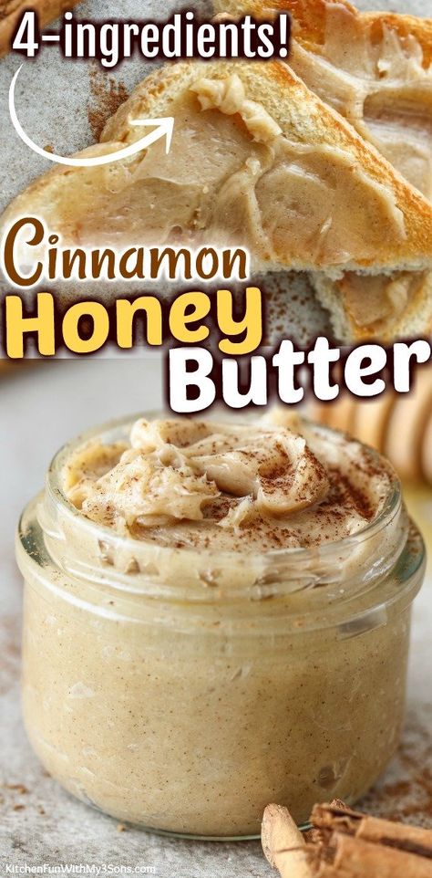 Canned Honey Butter, Cinnamon Toast Butter, Easy Cinnamon Butter, Fresh Honey Recipes, Whipped Cinnamon Butter, Honey Cinnamon Butter Recipe, Honey Breakfast Ideas, Orange Honey Butter, Cinnamon Creamed Honey Recipe