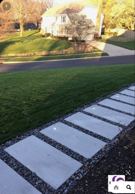 Lighted Pavers Walkways, Walkway To Pool From House, Concrete Walkways Paths, Front Walkway Pavers, Front Yard Pavers Walkway, Walkways Paths Side Of House, Backyard Paths And Walkways, Front Yard Pavers, Paver Walkway Ideas