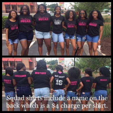 Birthday Squad Shirts Ideas For Women, Birthday Squad Outfits, Birthday Shirt Ideas Women, Birthday Shirt Ideas, Birthday Group Shirts, Matching Birthday Shirts, Birthday Squad Shirts, Uniform Outfits, Squad Outfits