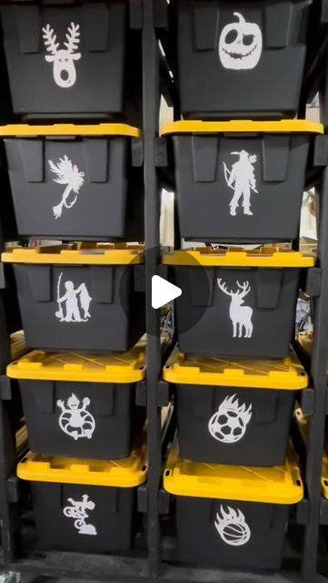 30K views · 1.3K likes | Jen Watson | Cleaning, Organizing, Home Tips & more. on Instagram: "How cool is this DIY garage bin storage rack made by @davidyakos that can hold 30 totes! 🤩 Instead of having to lift every bin to reach the others below it, each bin has its very own shelf.👌🏼  If you’re interested in more info like the supplies used, cut lists, or building plans, @davidyakos has them available for FREE download!🤗 He’s teamed up with a nonprofit that’s dedicated to ending homelessness so instead of the usual $5-$20 for plans, you will have the chance to make an optional donation before downloading the plans. 🥰♥️  Link to building plans. ⬇️  https://tinyurl.com/diy4good . . . . . . . . . . . . . . . . . . . . #garage #garageorganization #garageorganizing #garages #storagesolutio Garage Bin Organization, Storage Bin Rack Diy, Diy Tote Storage Rack, Garage Bin Storage, Bin Storage Rack, Storage Bin Shelves, Bin Rack, Easy Shelves, Organizing Home