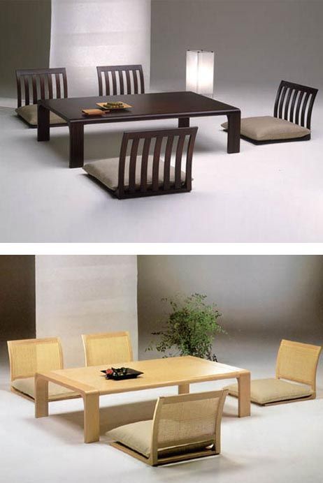 Japanese Style Living Room Furniture – lanzhome.com Dining Room Tables And Chairs, Floor Dining Room, Japanese Dining Room, Japanese Dining Table, Japanese Style Living Room, Floor Dining, Japanese Living Room, Japanese Living, Mirror Dining Room