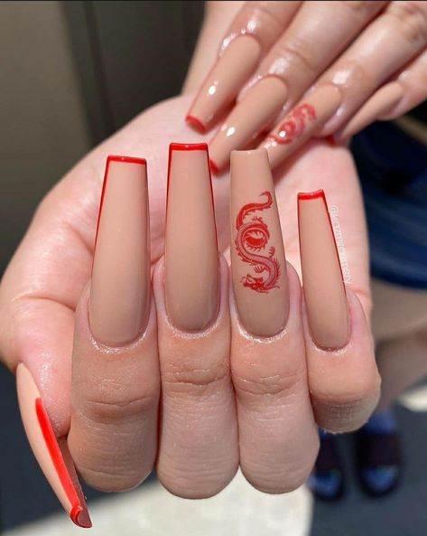 Almond Nails French, Dragon Nails, Unghie Sfumate, Red Acrylic Nails, Long Acrylic Nail Designs, Drip Nails, Edgy Nails, Grunge Nails, Fall Acrylic Nails