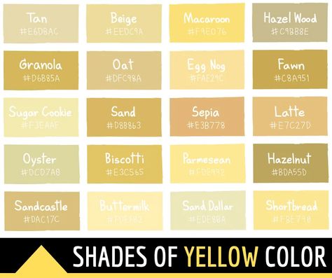 Yellow Color Palette Code, Yellow Color Shades, Yellow Color Palette Hex Codes, Cheese Color Palette, Yellow Shades Colour Palettes, Orange Yellow Palette, Shades Of Yellow Paint, Yellow Names, Yellow Hex Code