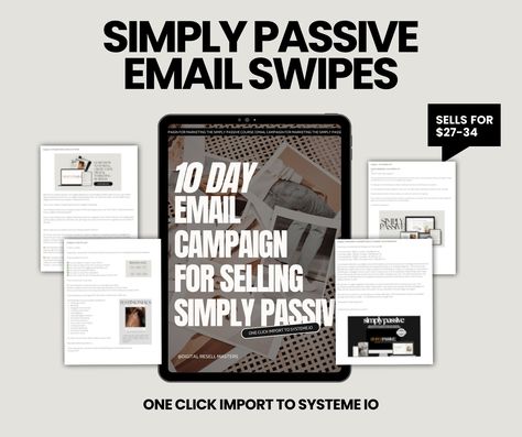 Simply Passive Email Swipes | 10 Day Email Campaign Mrr Course, Simply Passive, Digital Marketing Business, Email Campaign, Marketing Courses, Passive Income, Business Marketing, Digital Marketing, Marketing