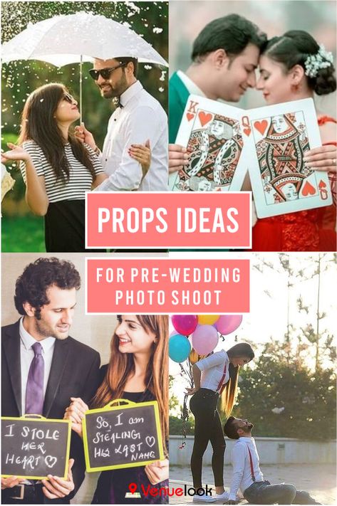 Props For Wedding Photoshoot, Funny Pre Wedding Shoot Ideas, Pre Wedding Props Ideas, Pre Wedding Props Cute Ideas, Funny Wedding Props, Pre Wedding Poses Funny, Pre Wedding Shoot Ideas Funny, Props For Pre Wedding Shoot, Pre Wedding Props