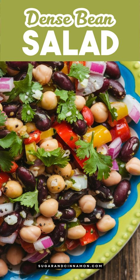 🥒 Looking for a nutritious and flavorful salad? Try our Dense Bean Salad! This recipe is packed with wholesome beans and fresh vegetables, making it a perfect choice for a balanced meal. Save this pin for a tasty, healthy salad that’s easy to whip up! 🍅 Bean Salad With Cilantro, Easy Salad Recipes Gluten Free, 3 Bean Salad Recipe Healthy Clean Eating, Cheap Easy Protein Meals, Salad With Red Beans, Dressing For Bean Salad, High Protein Bean Salad Recipes, Seven Bean Salad, Italian Dense Bean Salad