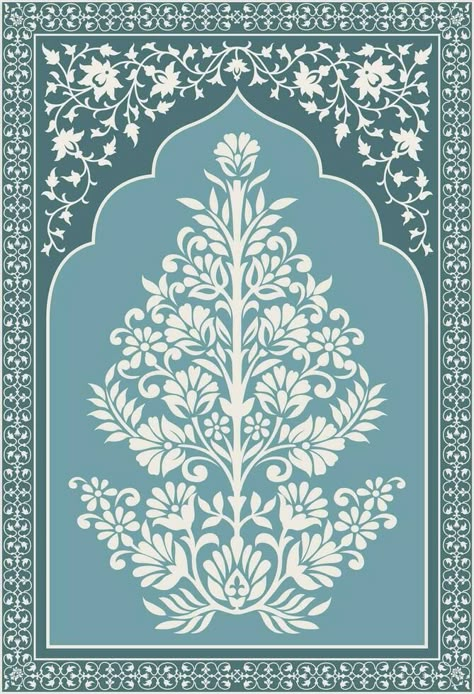 Mughal Print Pattern, Indian Patterns Textiles, Asian Design Pattern, Indian Floral Pattern, Mughal Flowers, Wedding Illustration Card, Digital Print Textiles, Indian Motif, Mughal Art Paintings